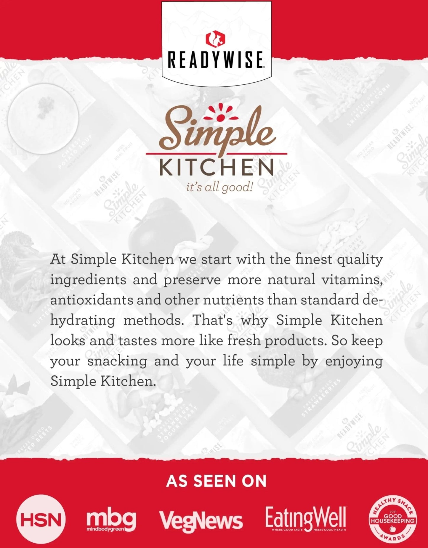 READYWISE - Simple Kitchen Freeze Dried Raspberries, 22 Servings, Vegan, Gluten Free, Healthy Snack, Survival Food, Dried Fruit, Raspberries - Fresh Hearth