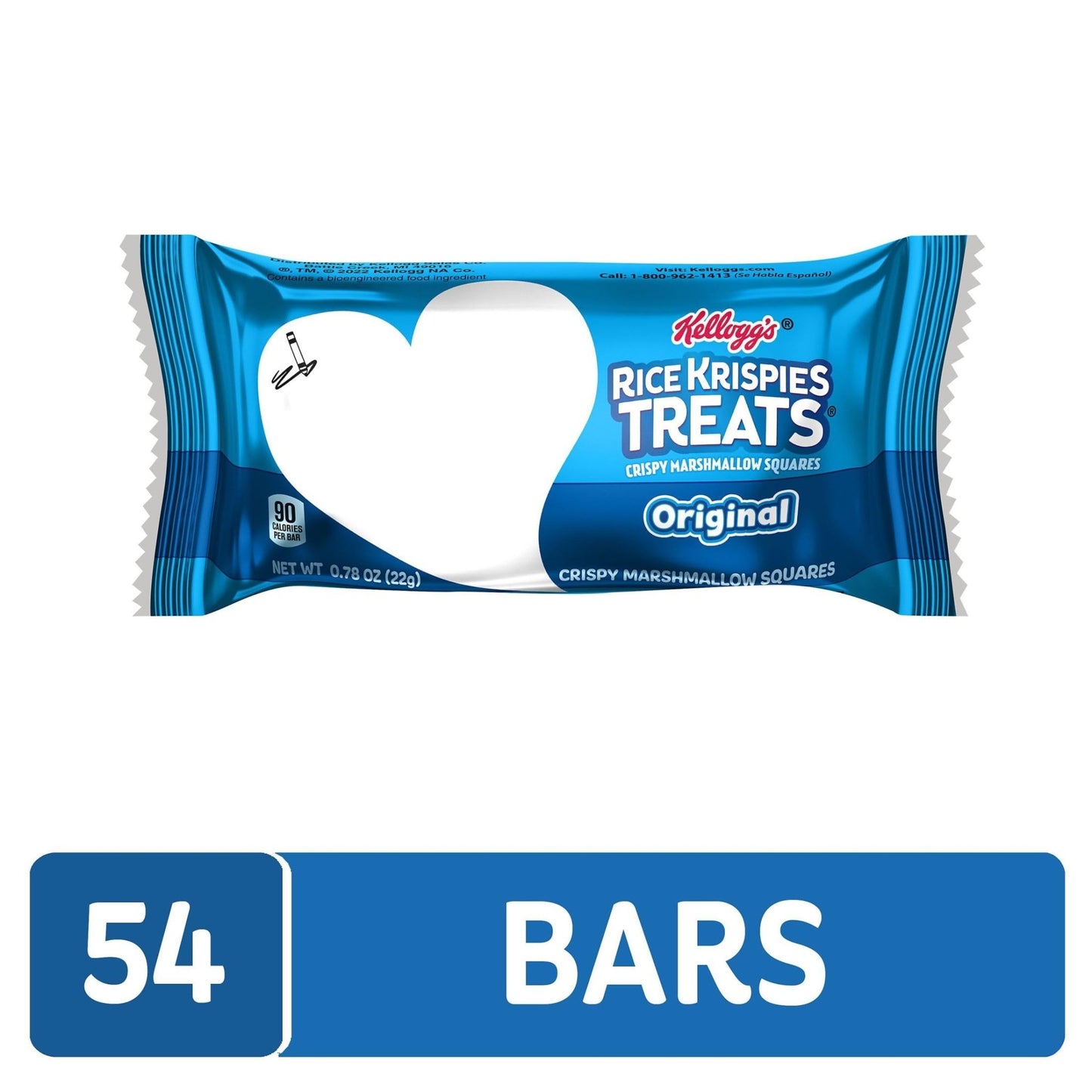 Rice Krispies Treats Crispy Marshmallow Squares, Kids Snack Box, Cereal Bars, Original (54 Count) - Fresh Hearth