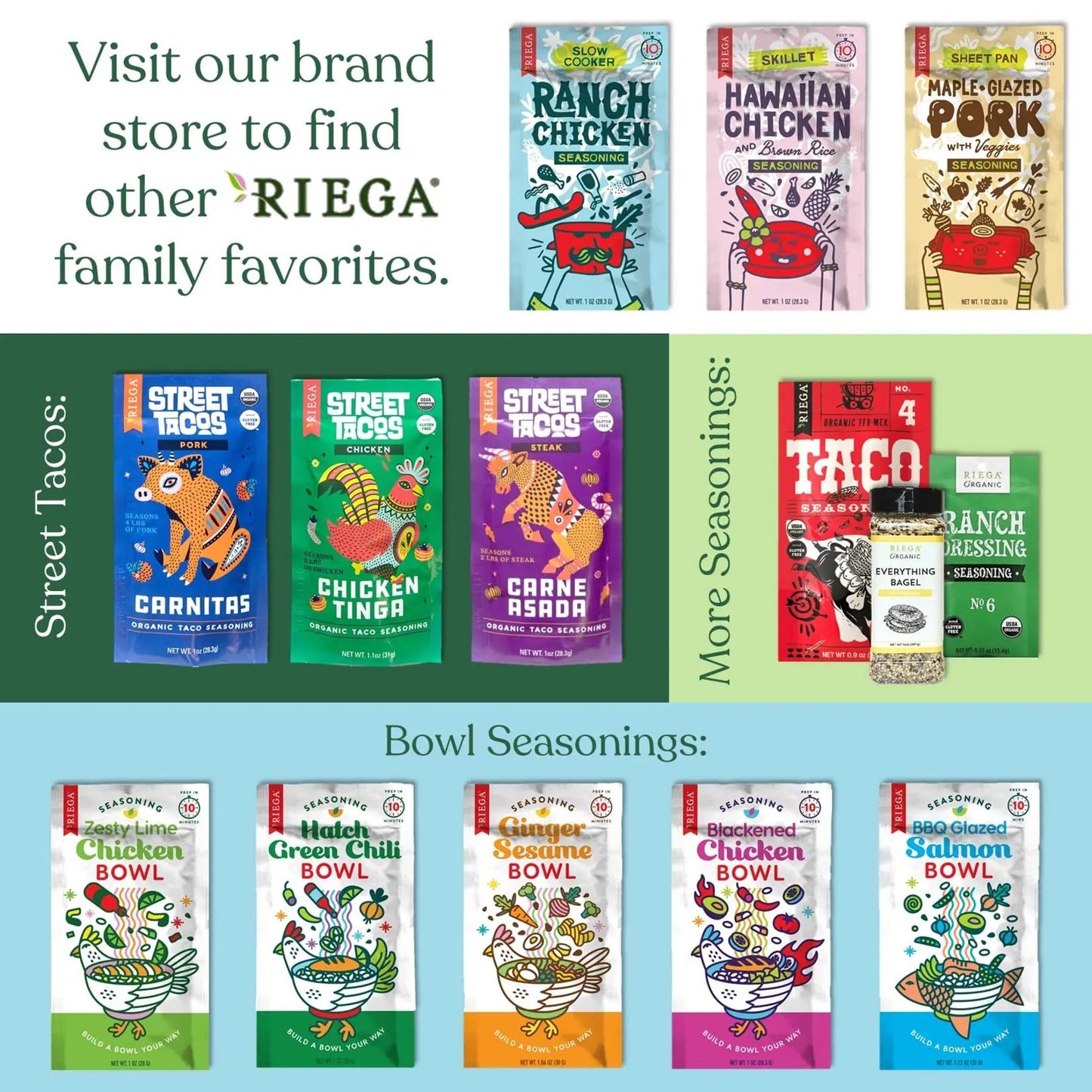 Riega Organic Taco Seasoning, Perfect Tex Mex Spice Mix for Taco Tuesday and Chili 14 Ounce (Pack of 1) - Fresh Hearth