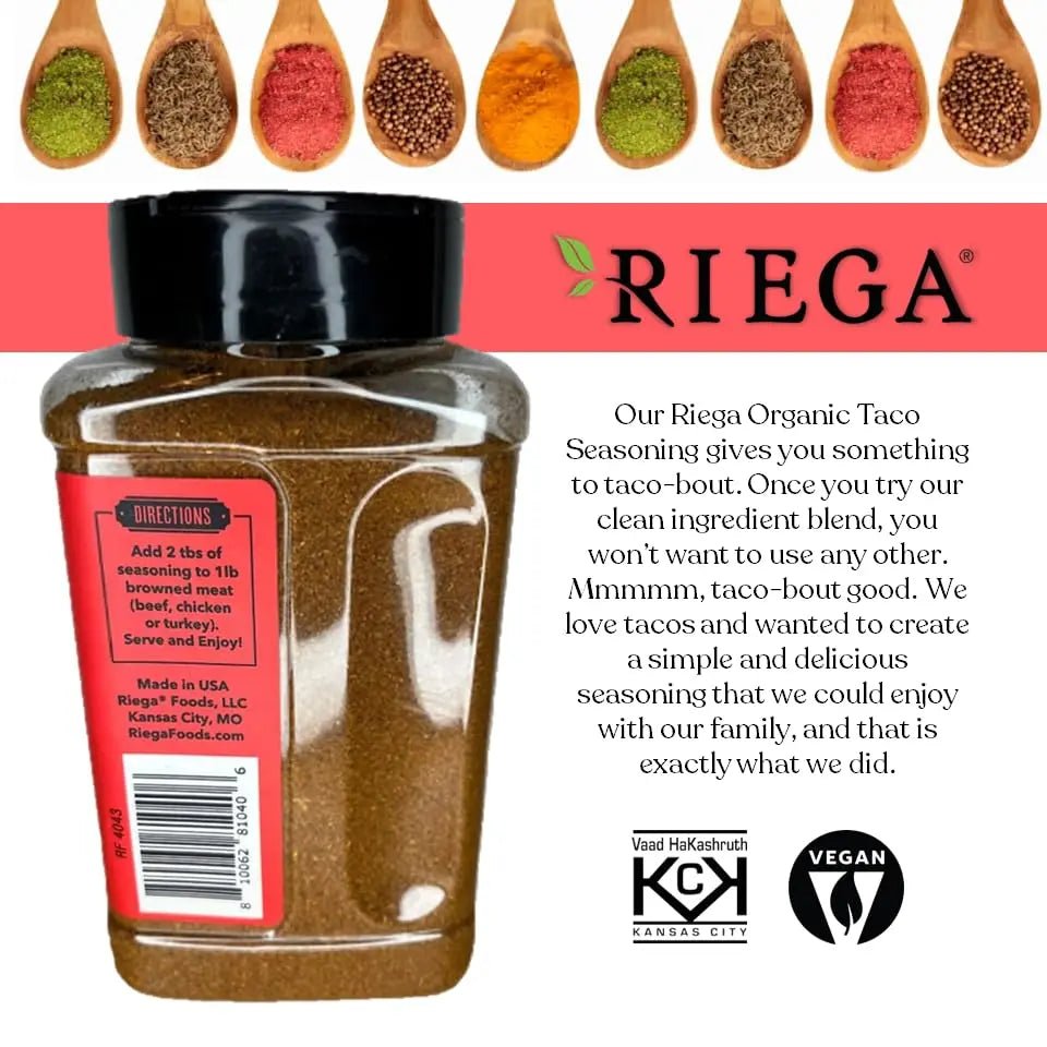Riega Organic Taco Seasoning, Perfect Tex Mex Spice Mix for Taco Tuesday and Chili 14 Ounce (Pack of 1) - Fresh Hearth