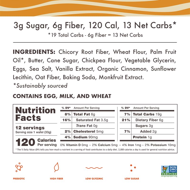 Rip Van Wafels Dutch Caramel & Vanilla Stroopwafels, Healthy Snacks, Non - GMO, Low Calorie, Low Sugar (3g), Office Snacks, Keto Friendly, 12 Count - Fresh Hearth