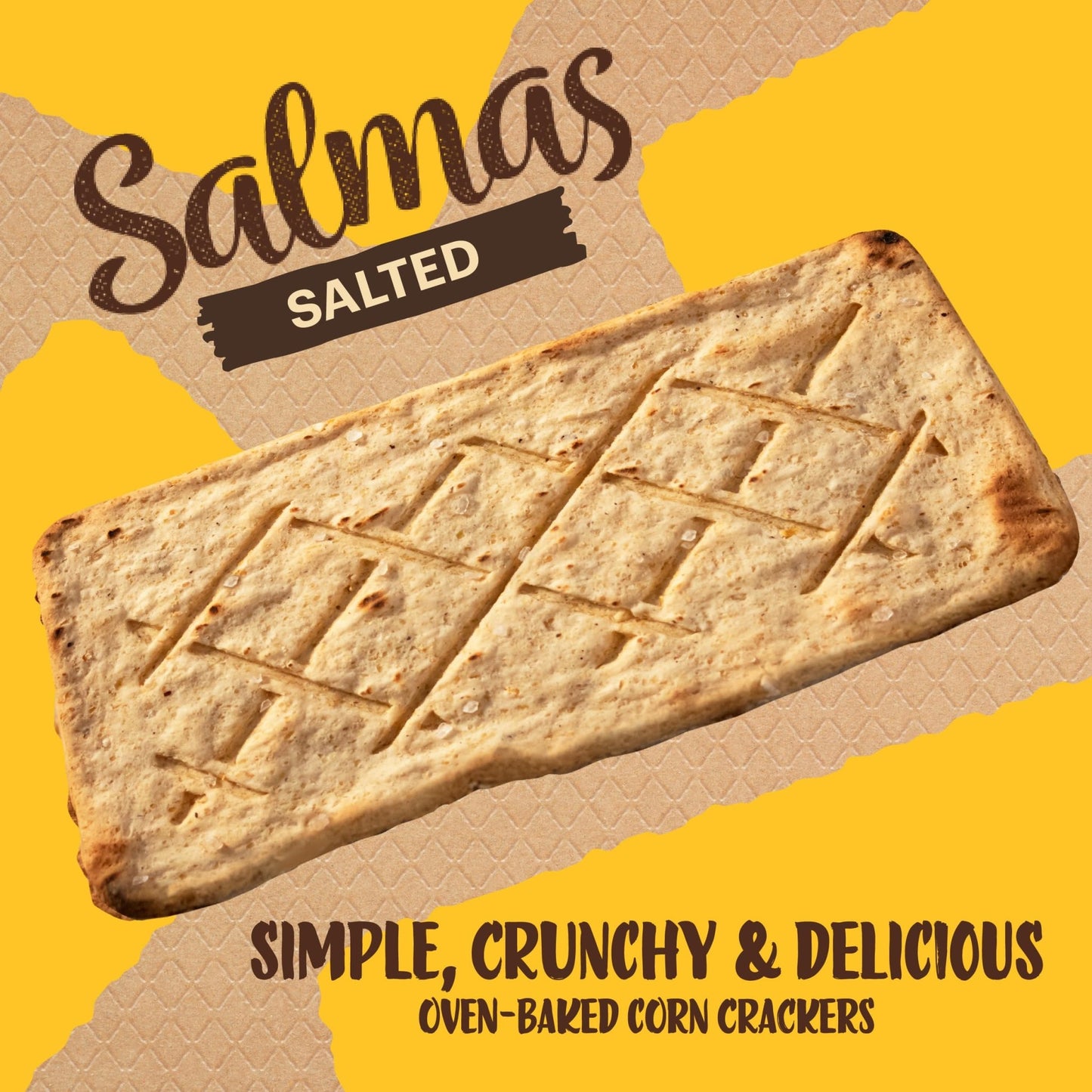 Sanissimo Salmas Salted, 40 packs of 3 Crackers, Oven Baked Corn Crackers, Gluten Free, Non GMO, Kosher Certified - Fresh Hearth