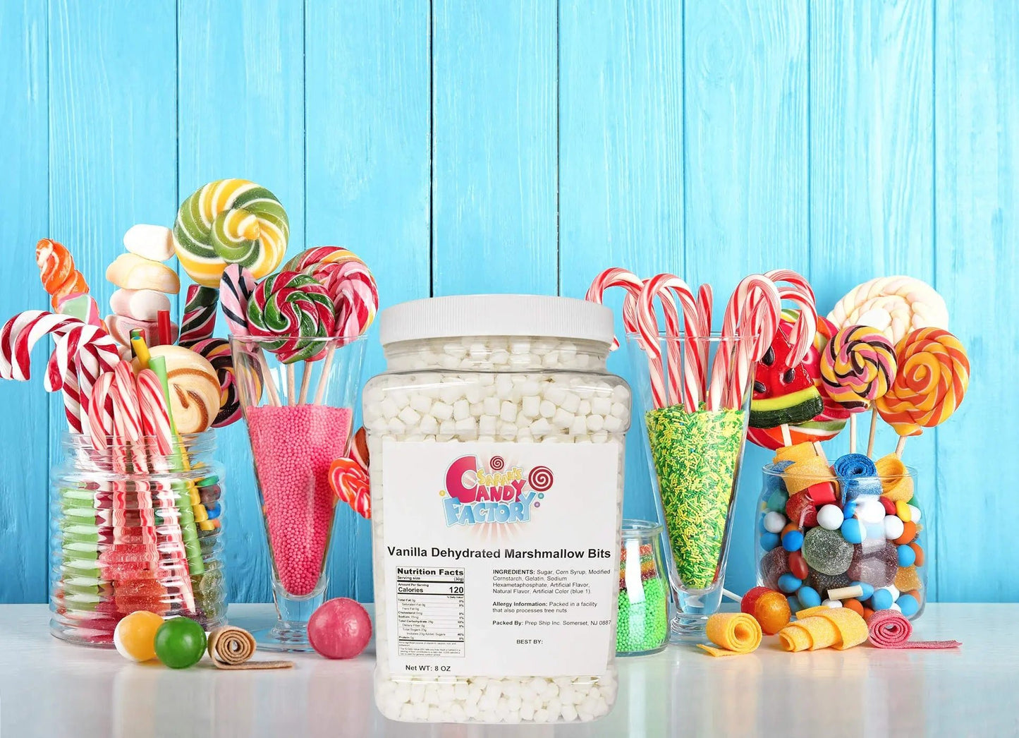 Sarah's Candy Factory Vanilla Mini Dehydrated Marshmallow Bits in Jar, 8 Oz - Fresh Hearth