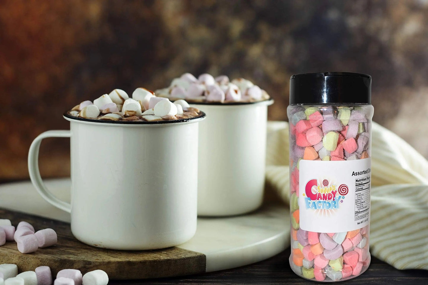 Sarahs Candy Factory Variety Dehydrated Marshmallow Bits, Vanilla Marshmallows in Jar, Assorted Marshmallows in Jar Assorted - Assorted - Fresh Hearth