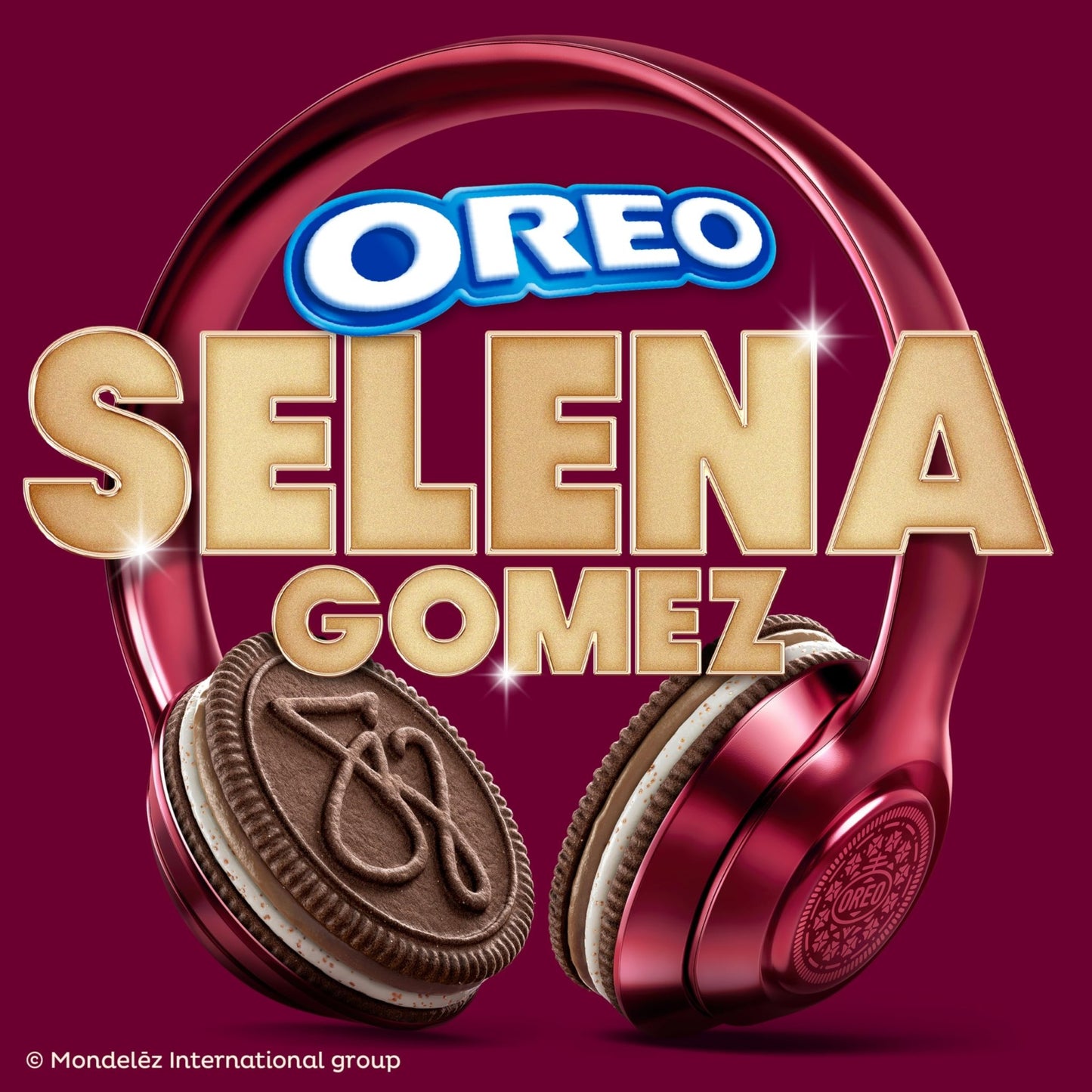Selena Gomez OREO Cookies, Chocolate and Cinnamon Creme, Limited Edition, 2 bags - 20 Snack Packs (2 Cookies Per Pack) - Fresh Hearth