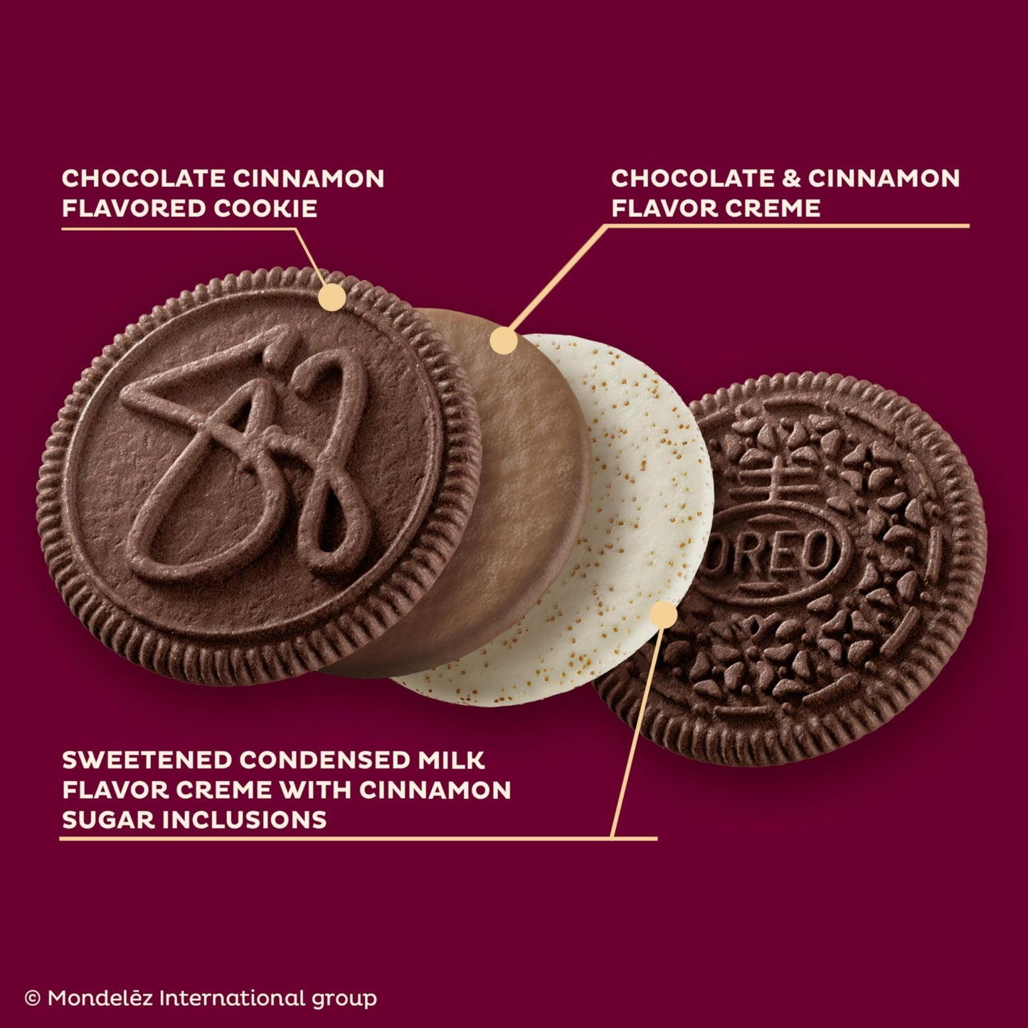 Selena Gomez OREO Cookies, Chocolate and Cinnamon Creme, Limited Edition, 2 bags - 20 Snack Packs (2 Cookies Per Pack) - Fresh Hearth