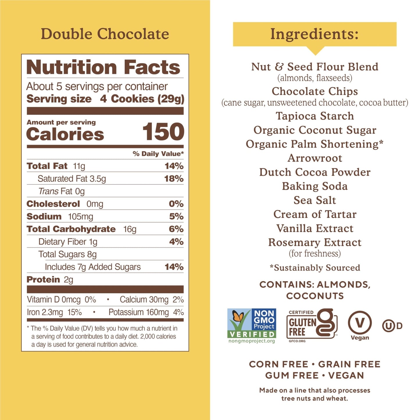 Simple Mills Almond Flour Double Chocolate Chip Cookies, Gluten Free and Delicious Crunchy Cookies, Organic Coconut Oil, Good for Snacks (Packaging May Vary), 5.5 Ounce (Pack of 3) - Fresh Hearth