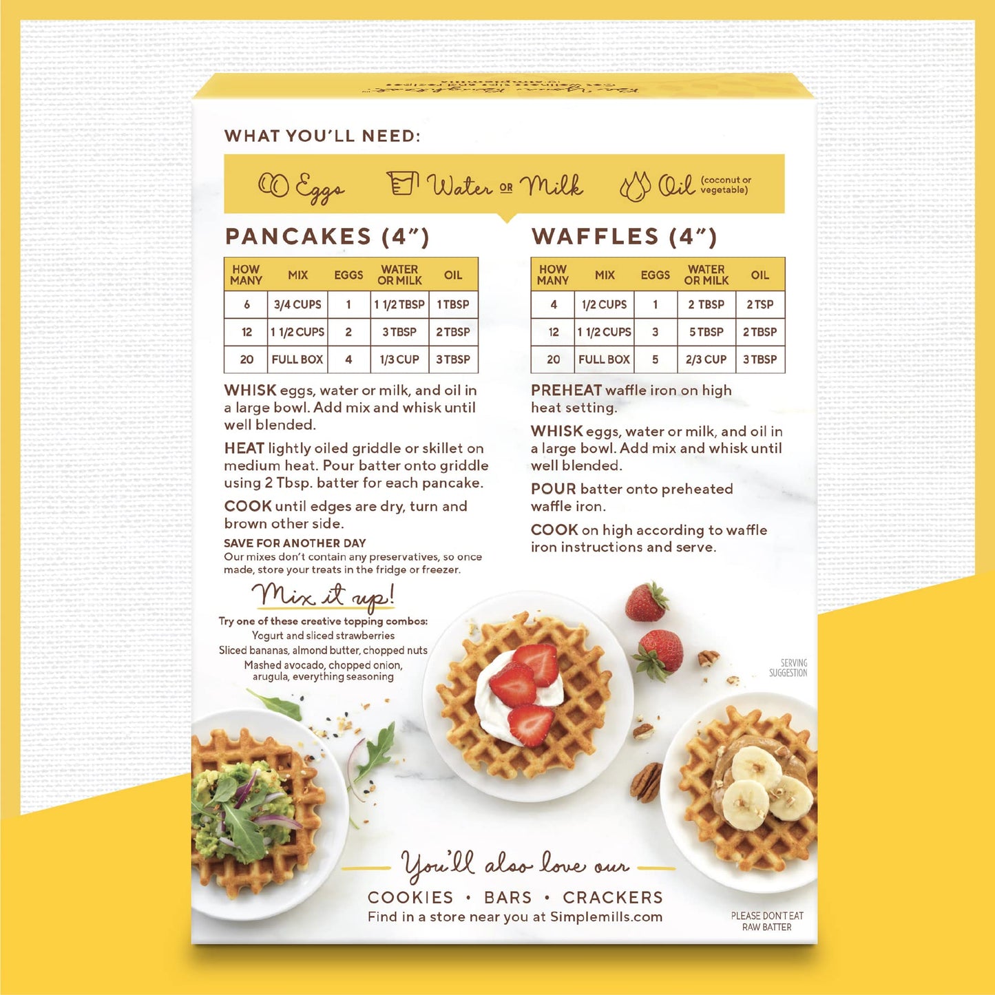 Simple Mills Almond Flour Pancake & Waffle Mix, Original - Gluten Free, Plant Based, Paleo Friendly, Breakfast 10.7 Ounce (Pack of 3) - Fresh Hearth