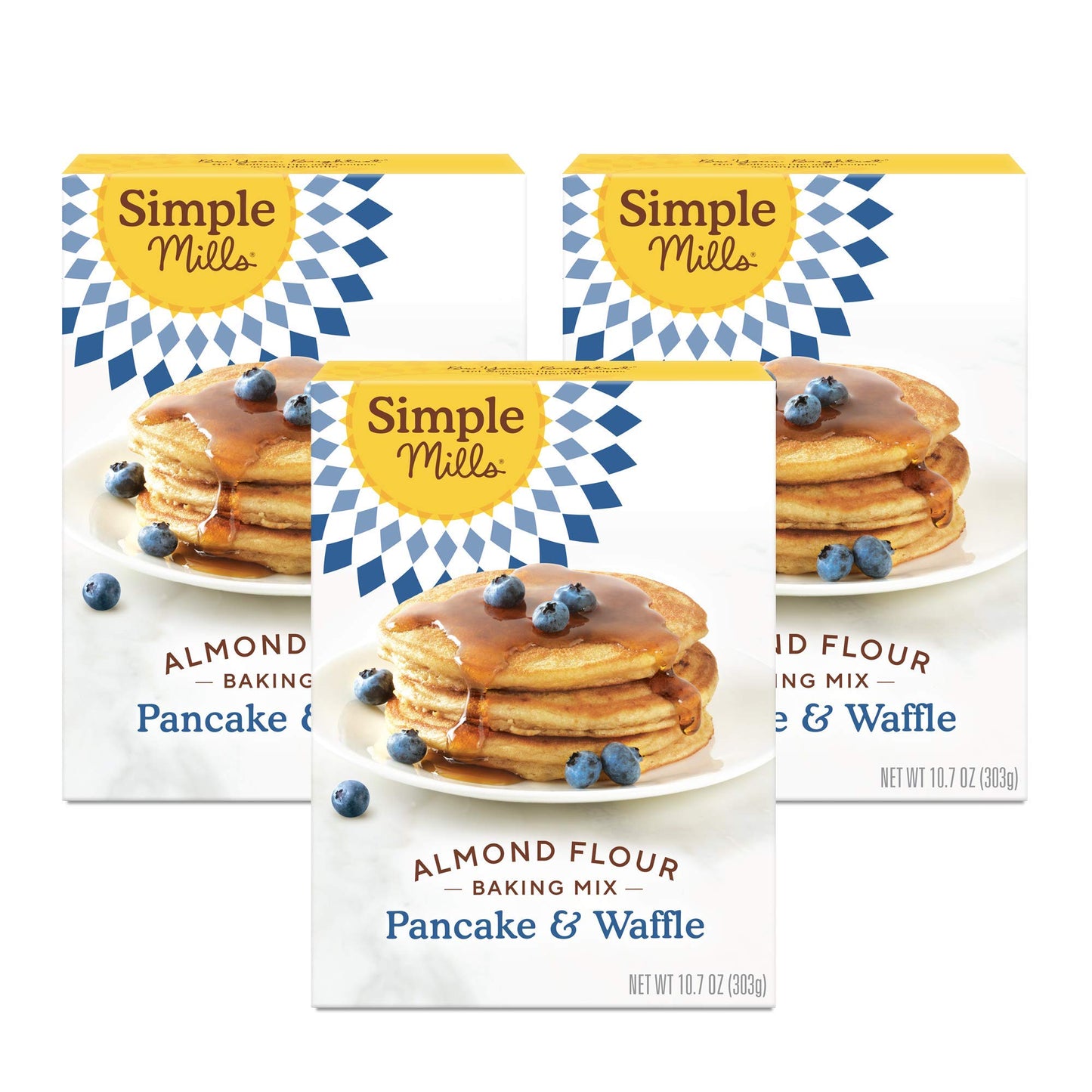 Simple Mills Almond Flour Pancake & Waffle Mix, Original - Gluten Free, Plant Based, Paleo Friendly, Breakfast 10.7 Ounce (Pack of 3) - Fresh Hearth