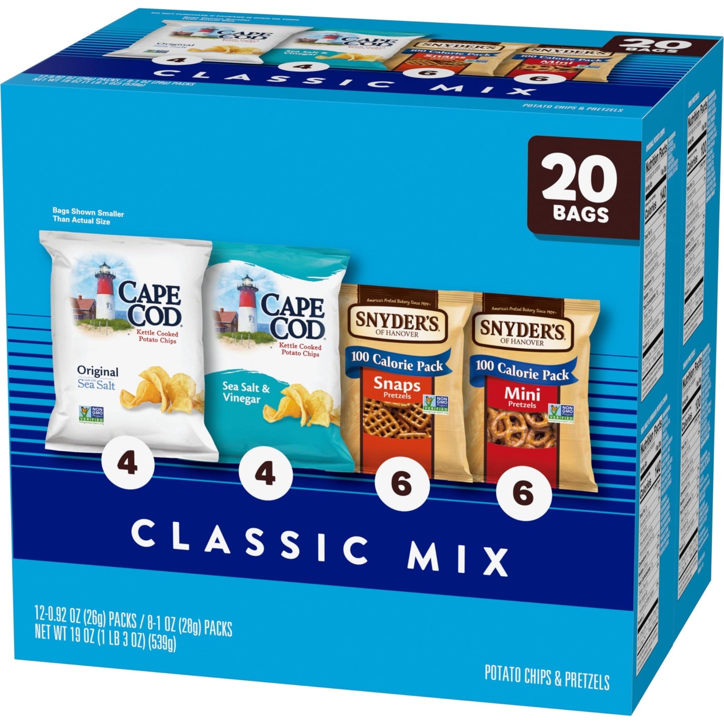 Snyder's of Hanover and Cape Cod Classic Mix Variety Pack, 20 Count Snack Bags - Fresh Hearth