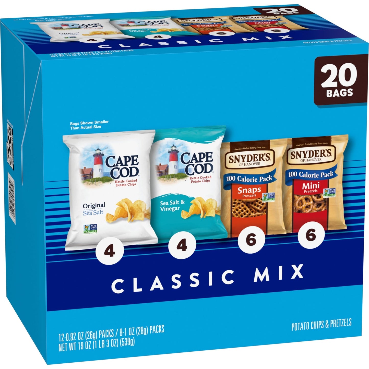 Snyder's of Hanover and Cape Cod Classic Mix Variety Pack, 20 Count Snack Bags - Fresh Hearth