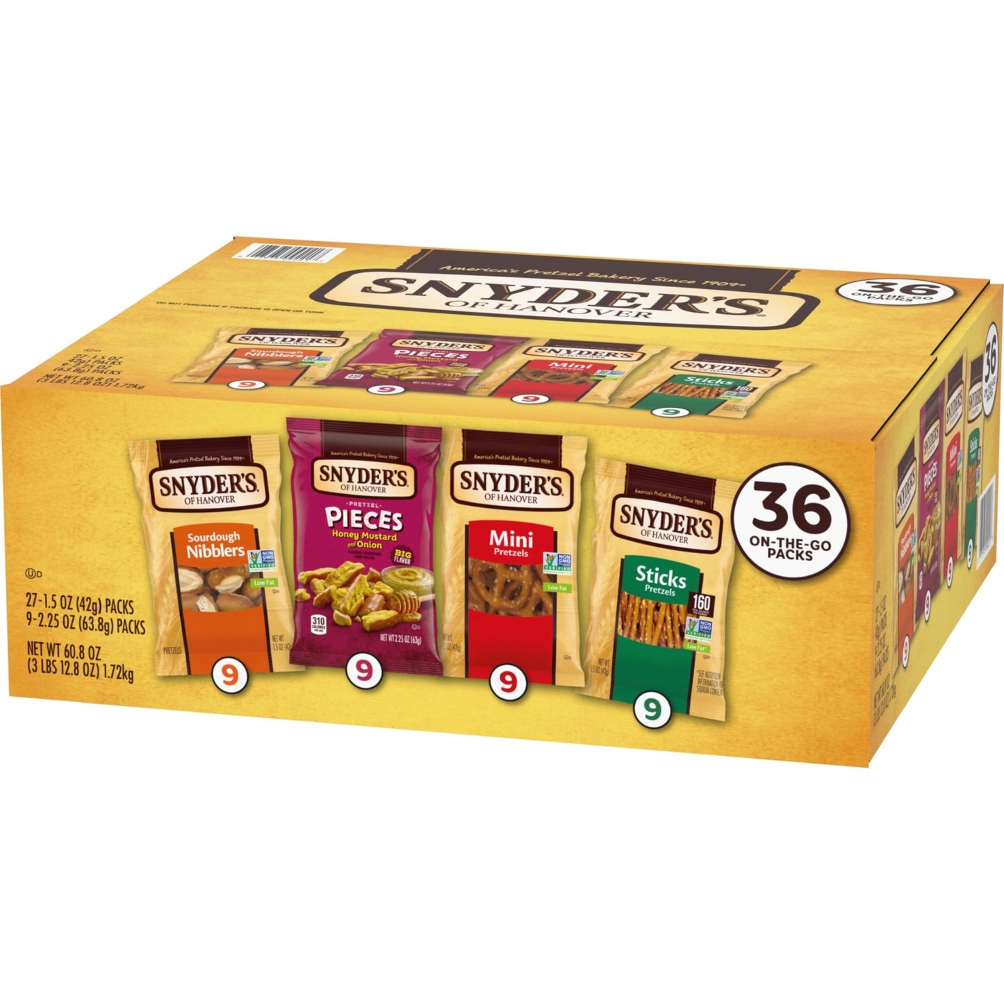 Snyder's of Hanover Variety Pack Pretzels, 36 Count Variety Pack (Pack of 36) - Fresh Hearth
