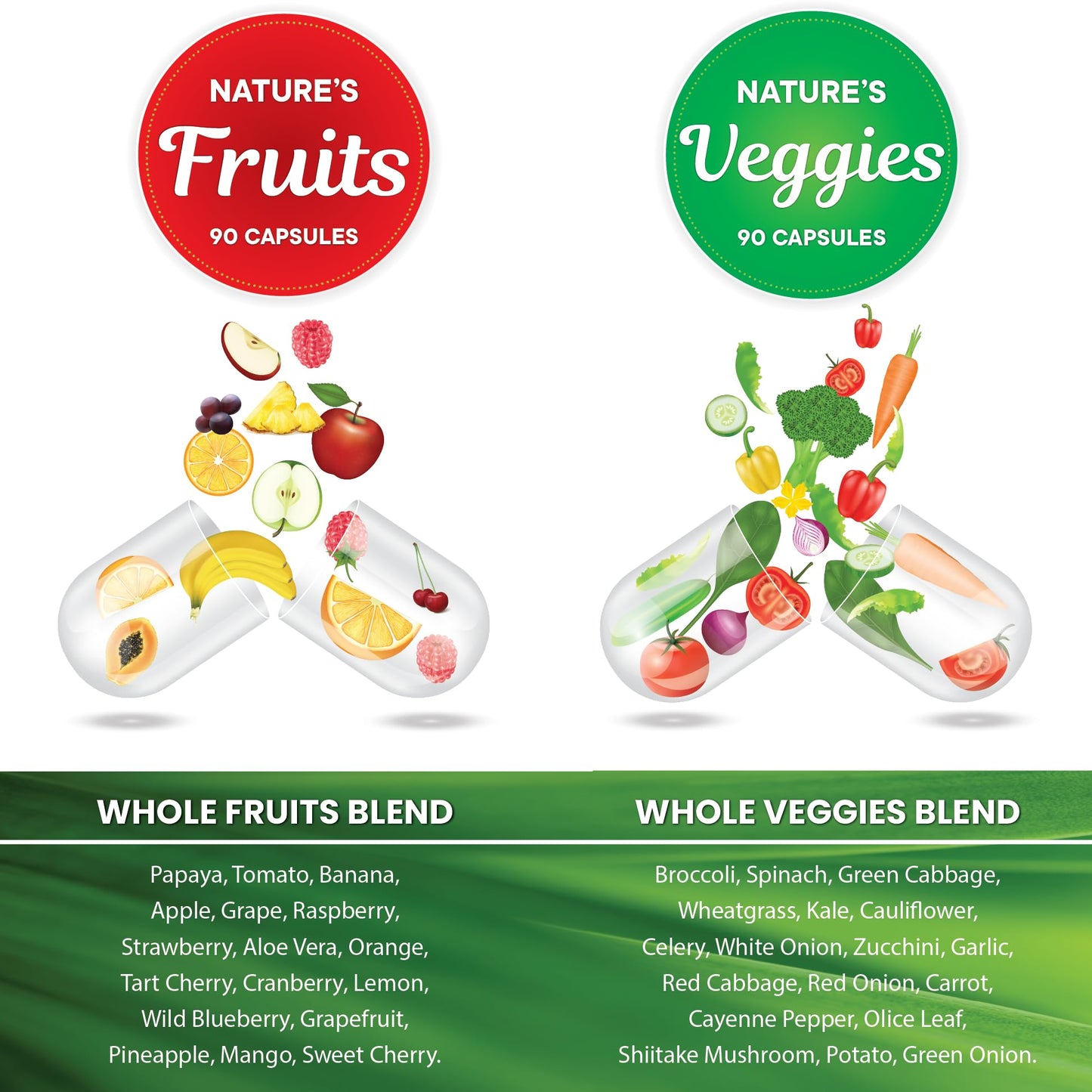 Superfood MD Fruits & Veggies Supplement - Whole Food Natural Superfoods - Supports Energy Levels, with Aloe Vera - Soy Free - 90 Count (Pack of 2) - Fresh Hearth