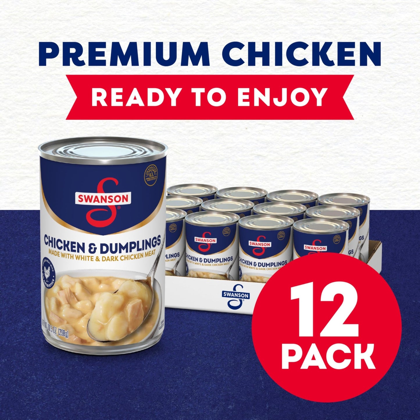 Swanson Canned Chicken and Dumplings With White and Dark Chicken Meat, 10.5 OZ Can (Case of 12) - Fresh Hearth