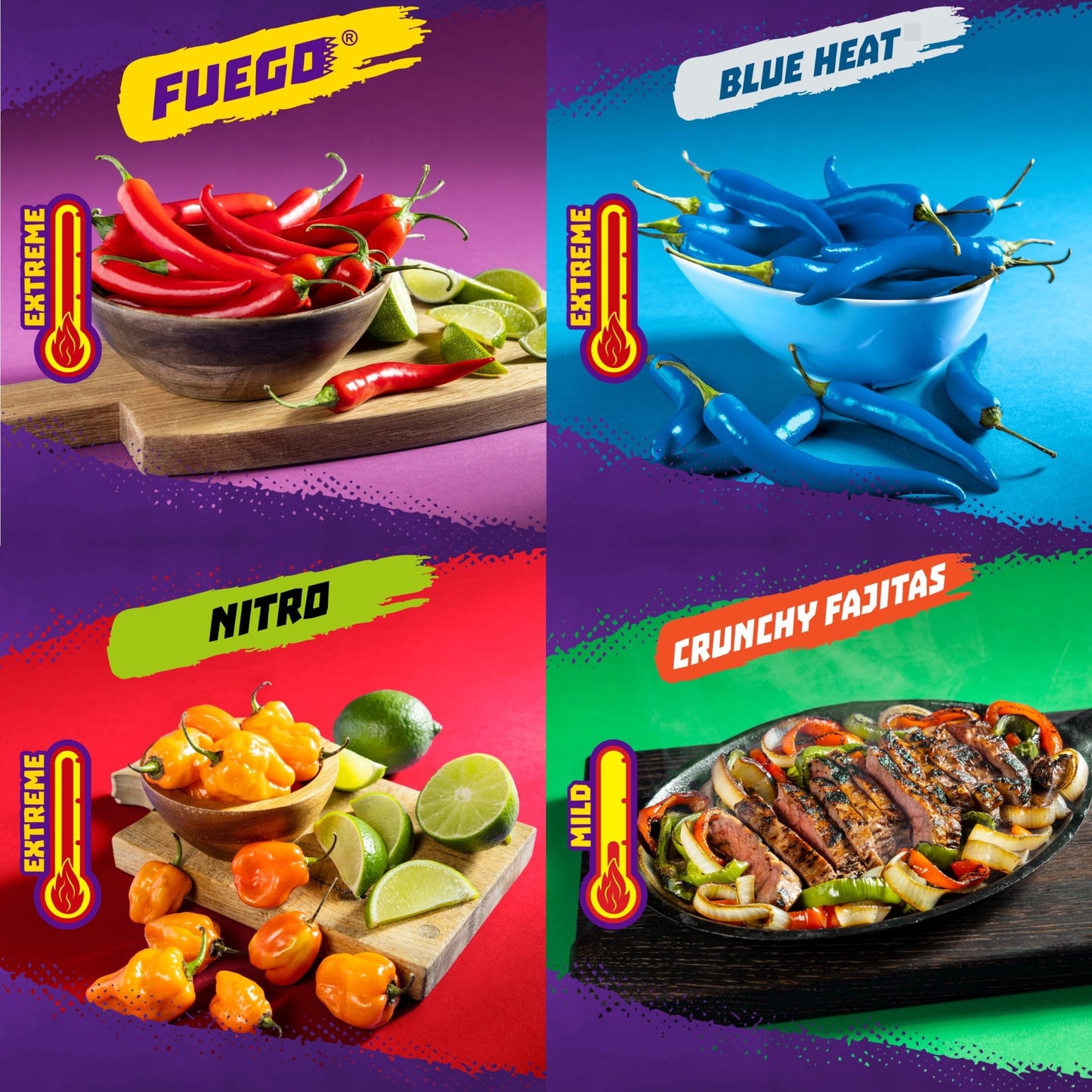 Takis 18 pc / 1 oz Variety Pack, Assorted Flavored Mixed Rolled Tortilla Chips – (5) Fuego, (5) Blue Heat, (4) Nitro, (4) Crunchy Fajitas - Fresh Hearth