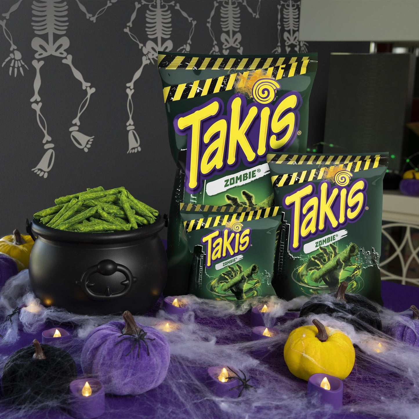 Takis Zombie 18 pc / 1 oz Multipack, Habanero & Cucumber Flavored Extreme Spicy Rolled Tortilla Chips - Fresh Hearth