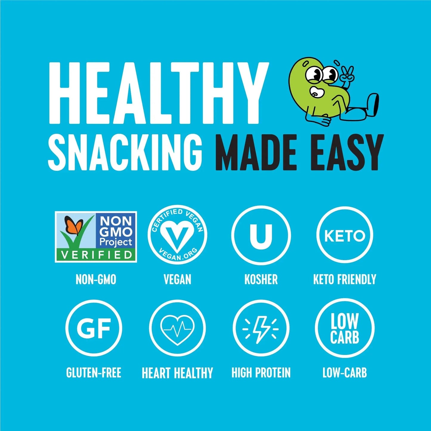 The Only Bean Crunchy Dry Roasted Edamame Snacks (Sea Salt), Keto Snack Food, High Protein (11g) Healthy Snacks, Low Carb Gluten Free Office Vegan Food 100 Calorie Snack Pack, 0.9oz 10 Pack - Fresh Hearth
