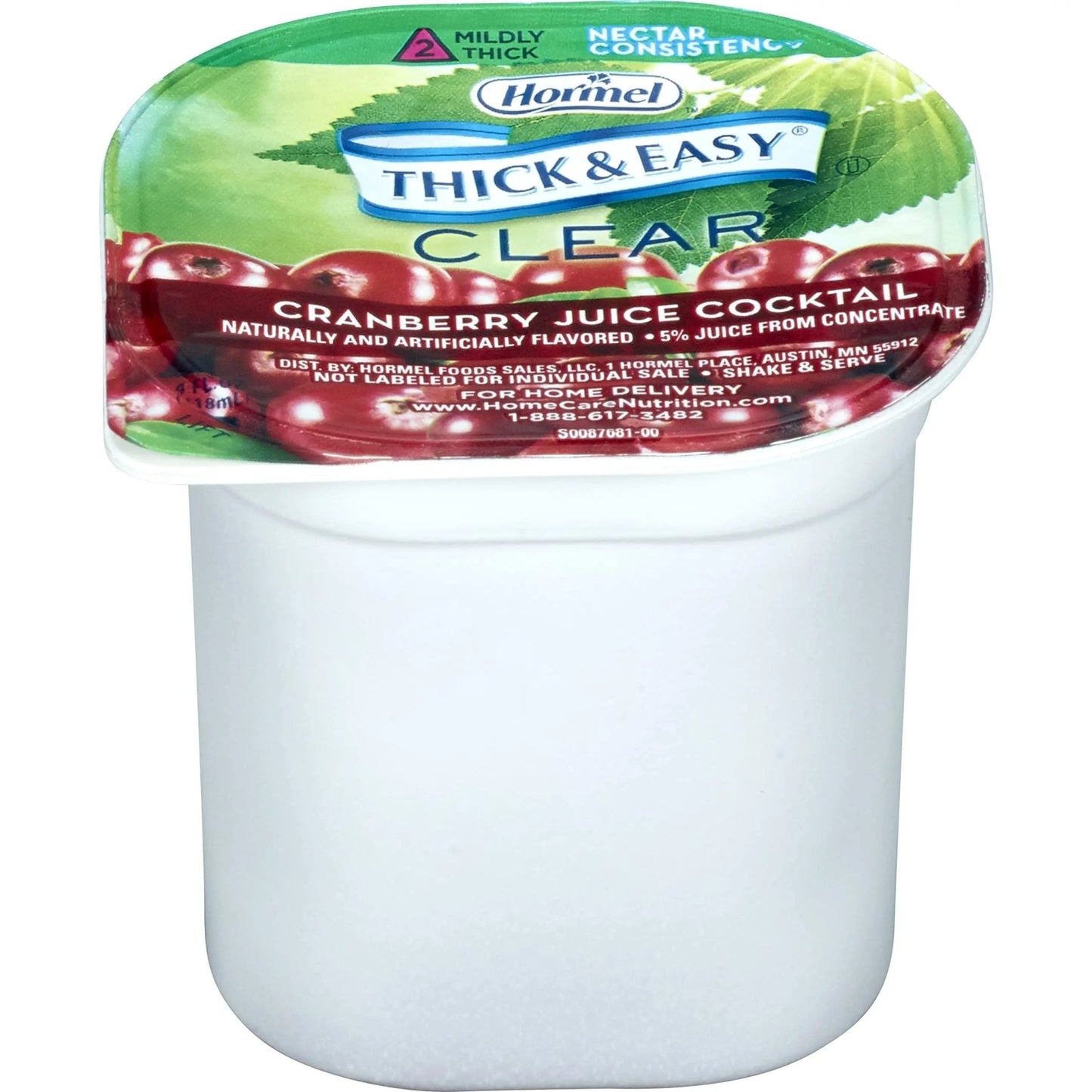 Thick & Easy Clear Thickened Cranberry Juice Cocktail, Nectar Consistency, 4 Ounce (24 Packs) - Fresh Hearth