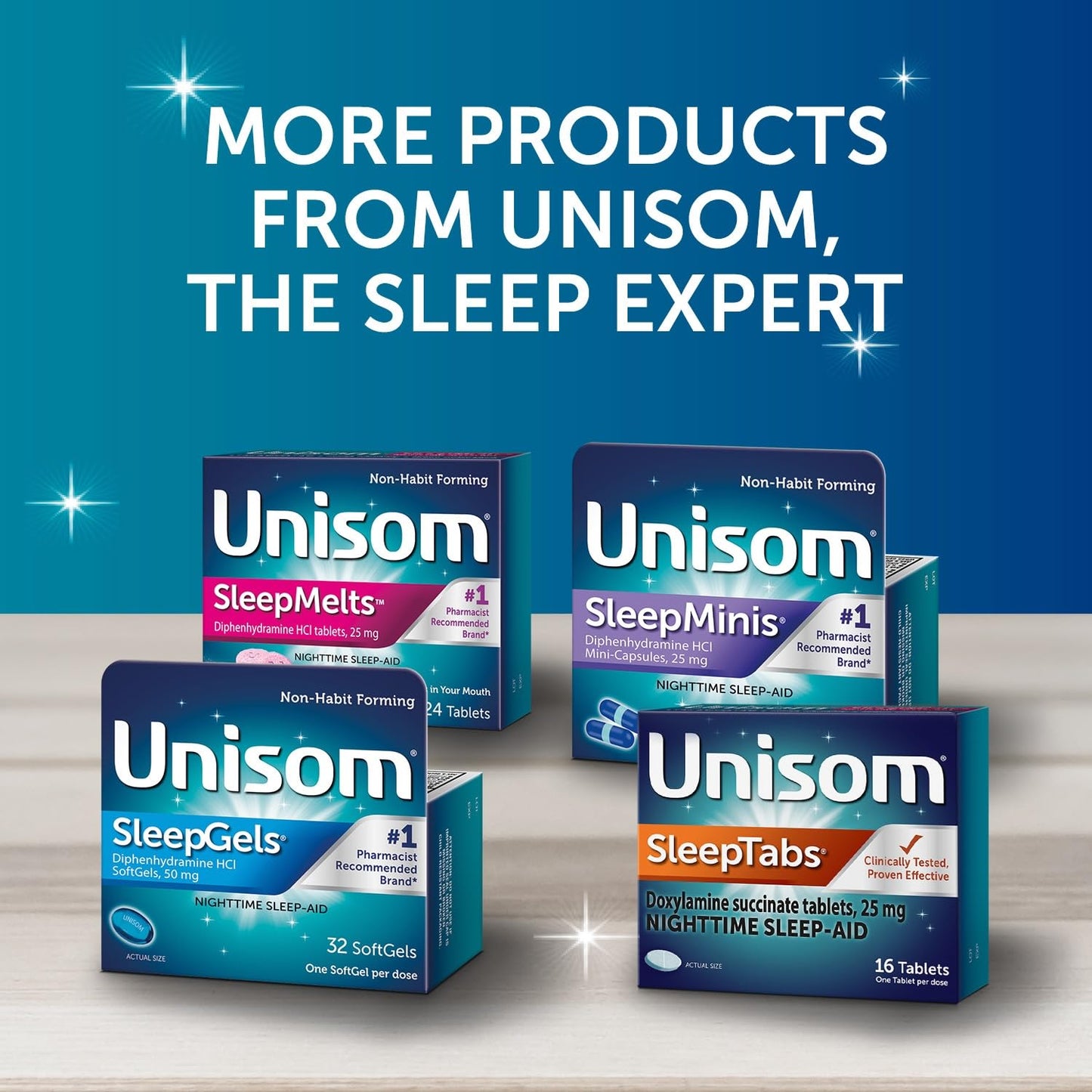 Unisom SleepTabs, Nighttime Sleep - aid, Doxylamine Succinate, 80 Tablets - Fresh Hearth