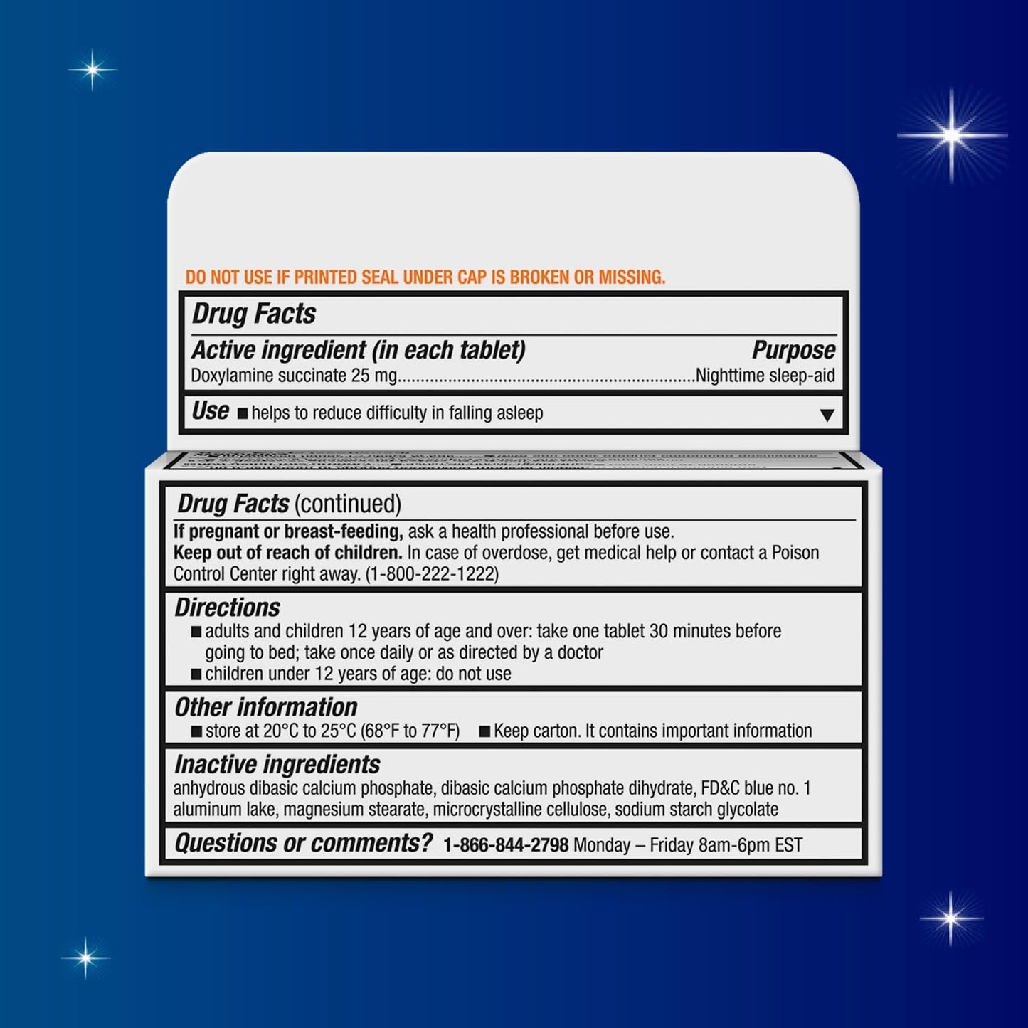 Unisom SleepTabs, Nighttime Sleep - aid, Doxylamine Succinate, 80 Tablets - Fresh Hearth