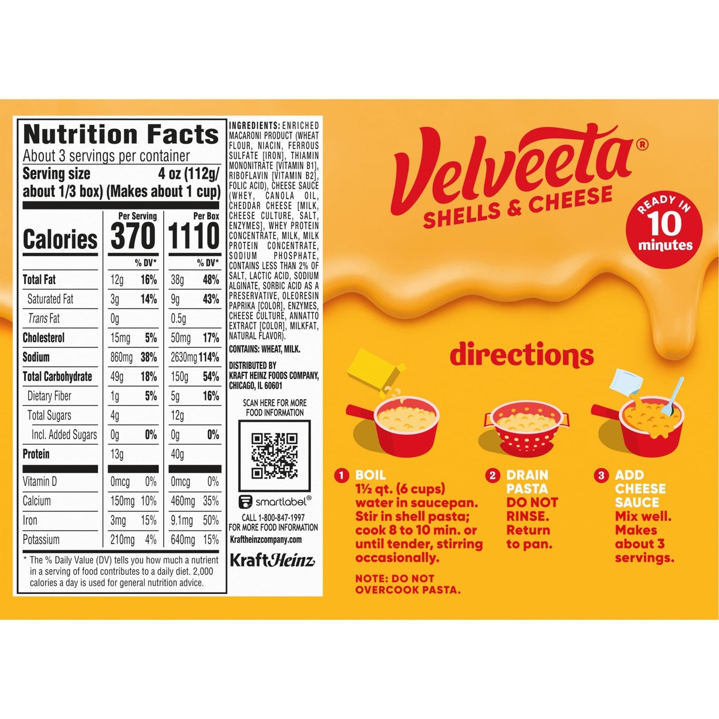 Velveeta Shells & Cheese Original Shell Pasta & Cheese Sauce, 3 ct Pack, 12 oz Boxes - Fresh Hearth
