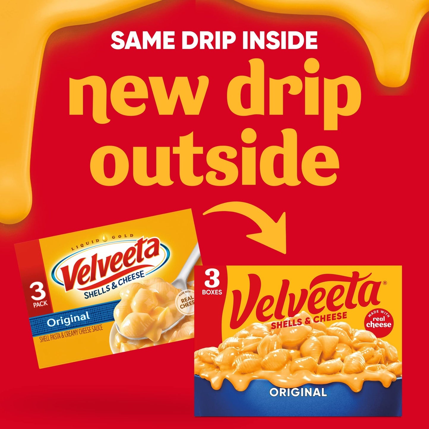 Velveeta Shells & Cheese Original Shell Pasta & Cheese Sauce, 3 ct Pack, 12 oz Boxes - Fresh Hearth