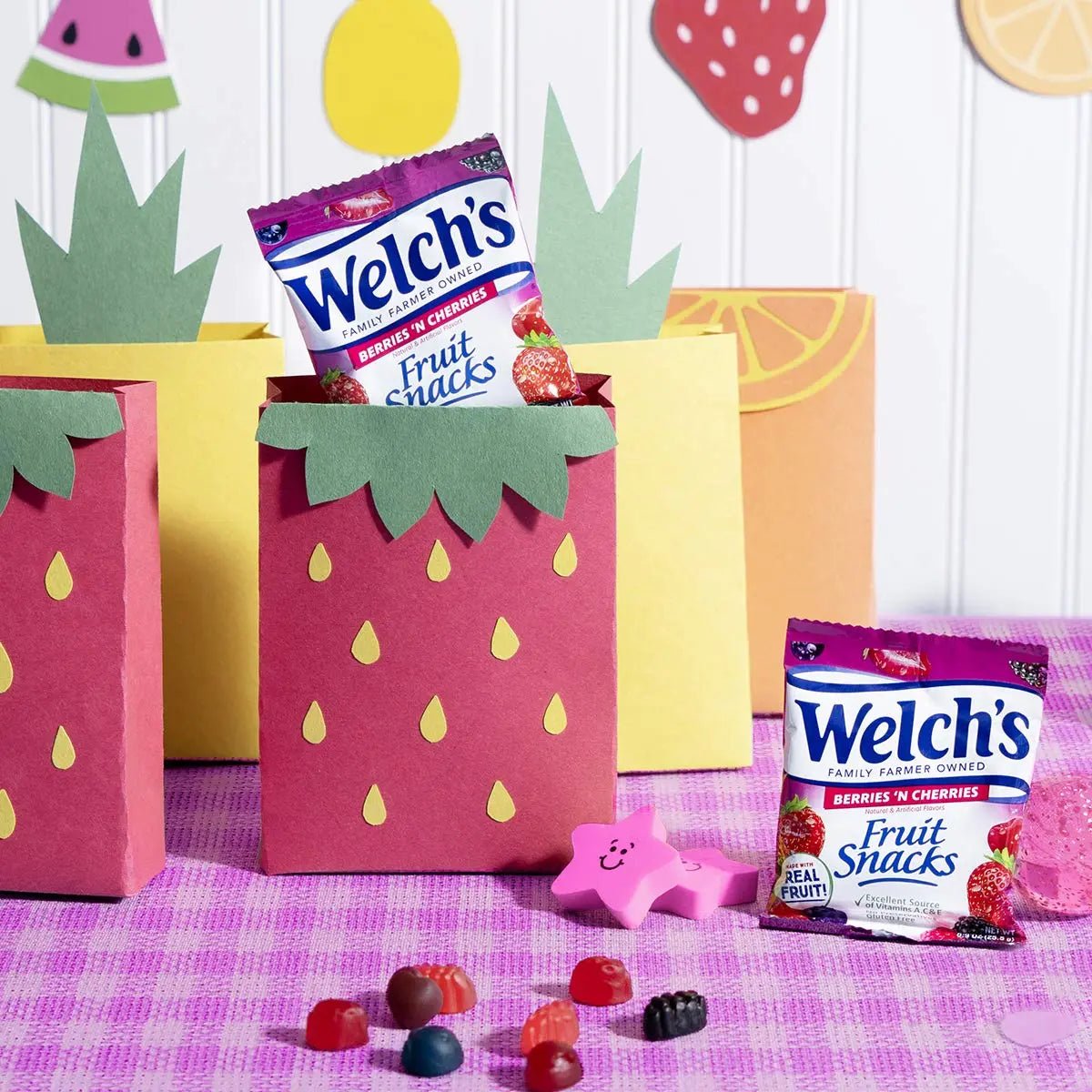 Welch's Fruit Snacks, Berries 'N Cherries, Individual Single Serve Bags, 0.8 oz (Pack of 40) - Fresh Hearth