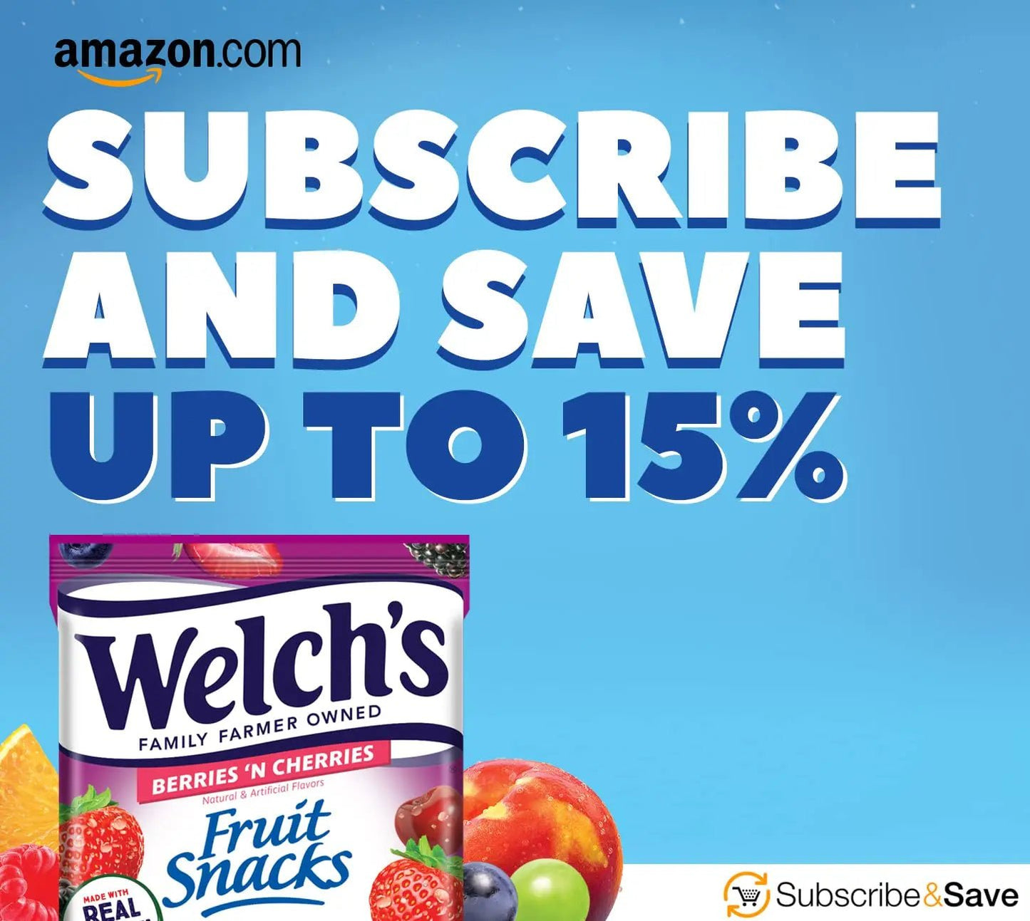 Welch's Fruit Snacks, Berries 'N Cherries, Individual Single Serve Bags, 0.8 oz (Pack of 40) - Fresh Hearth