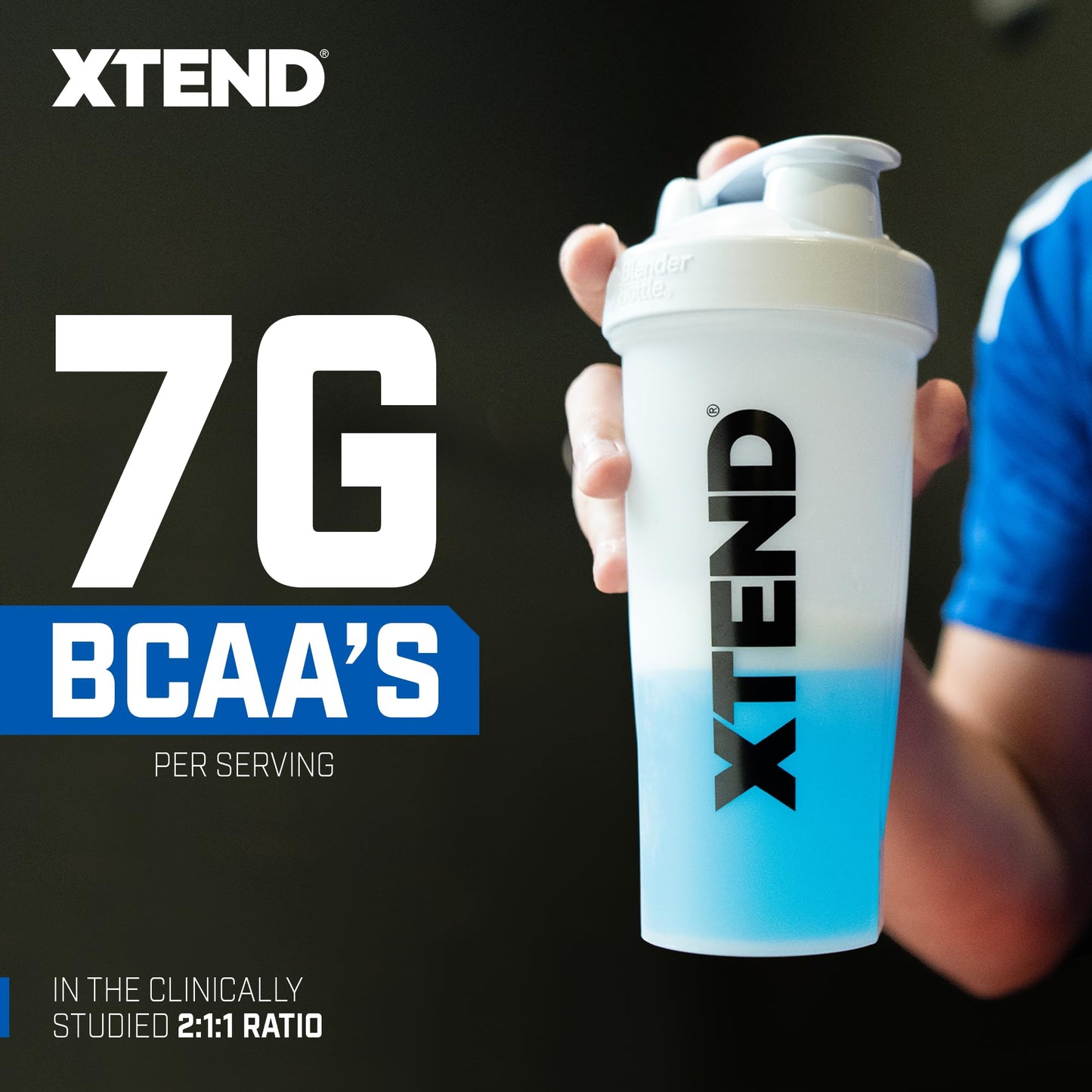 XTEND Sport BCAA Powder Blue Raspberry Ice - Electrolyte Powder for Recovery & Hydration with Amino Acids - 30 Servings - Fresh Hearth