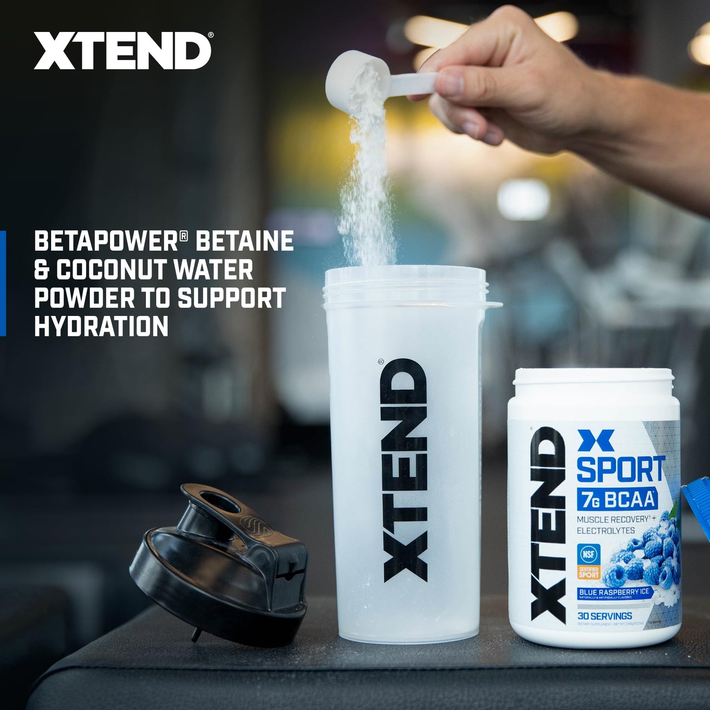 XTEND Sport BCAA Powder Blue Raspberry Ice - Electrolyte Powder for Recovery & Hydration with Amino Acids - 30 Servings - Fresh Hearth