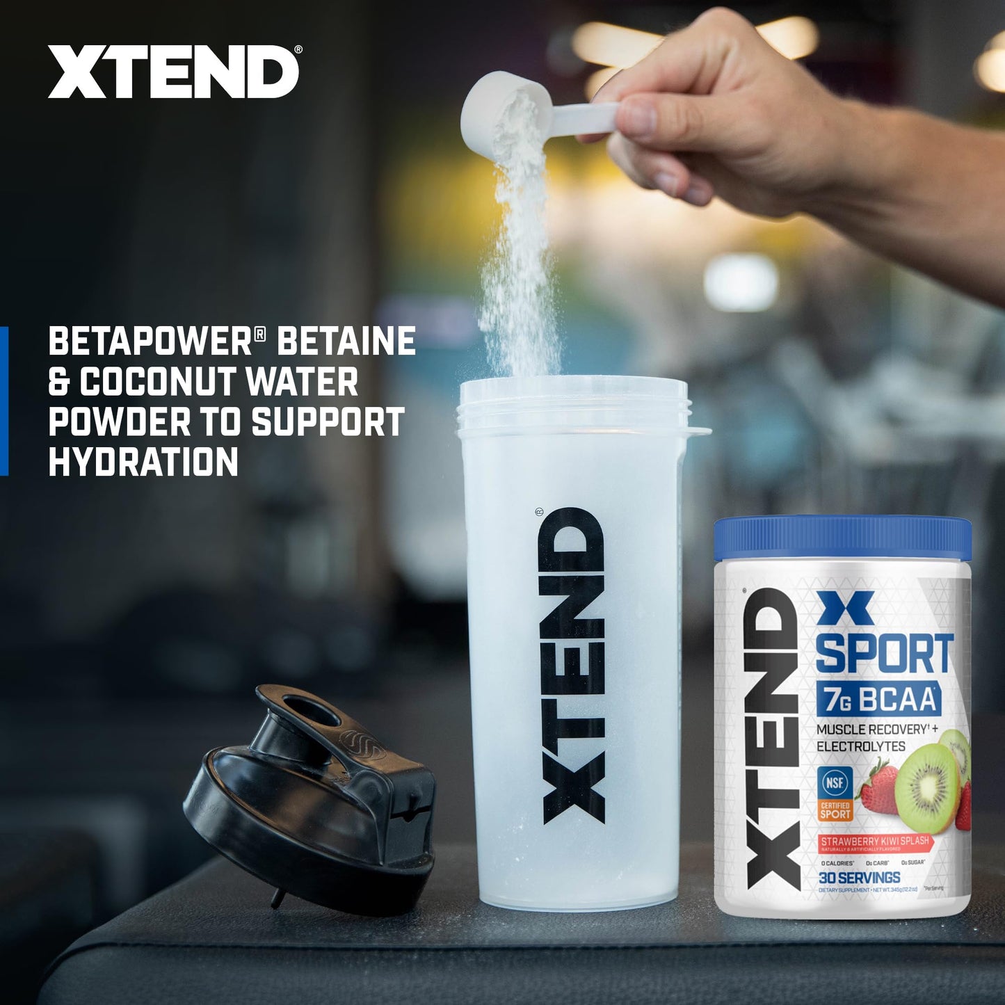 XTEND Sport BCAA Powder Strawberry Kiwi Splash - Electrolyte Powder for Recovery & Hydration with Amino Acids - 30 Servings - Fresh Hearth