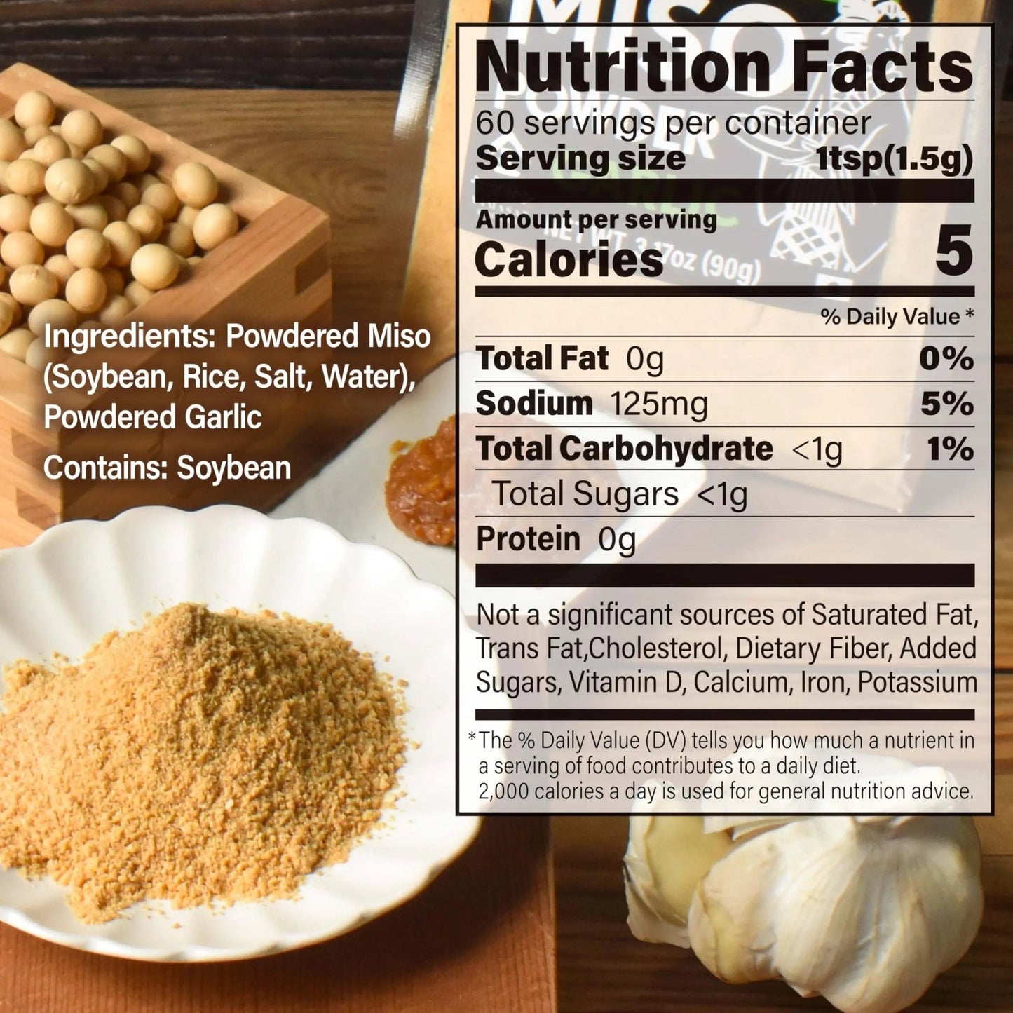YAMASAN KYOTO UJI Japanese Dry Garlic Miso Seasoning, Freeze - Dried Miso Powder Mixed With Garlic Powder, Rich Aroma and Umami, No Additives, Vegan, Made in Japan 90g(3.17oz) - Fresh Hearth