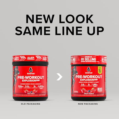 Six Star Pre-Workout Powder for Men & Women, Fruit Punch (30 Servings) - Preworkout Explosion 2.0 Energy Powder Drink Mix with Beta-Alanine & Caffeine - Sports Nutrition Supplement Products
