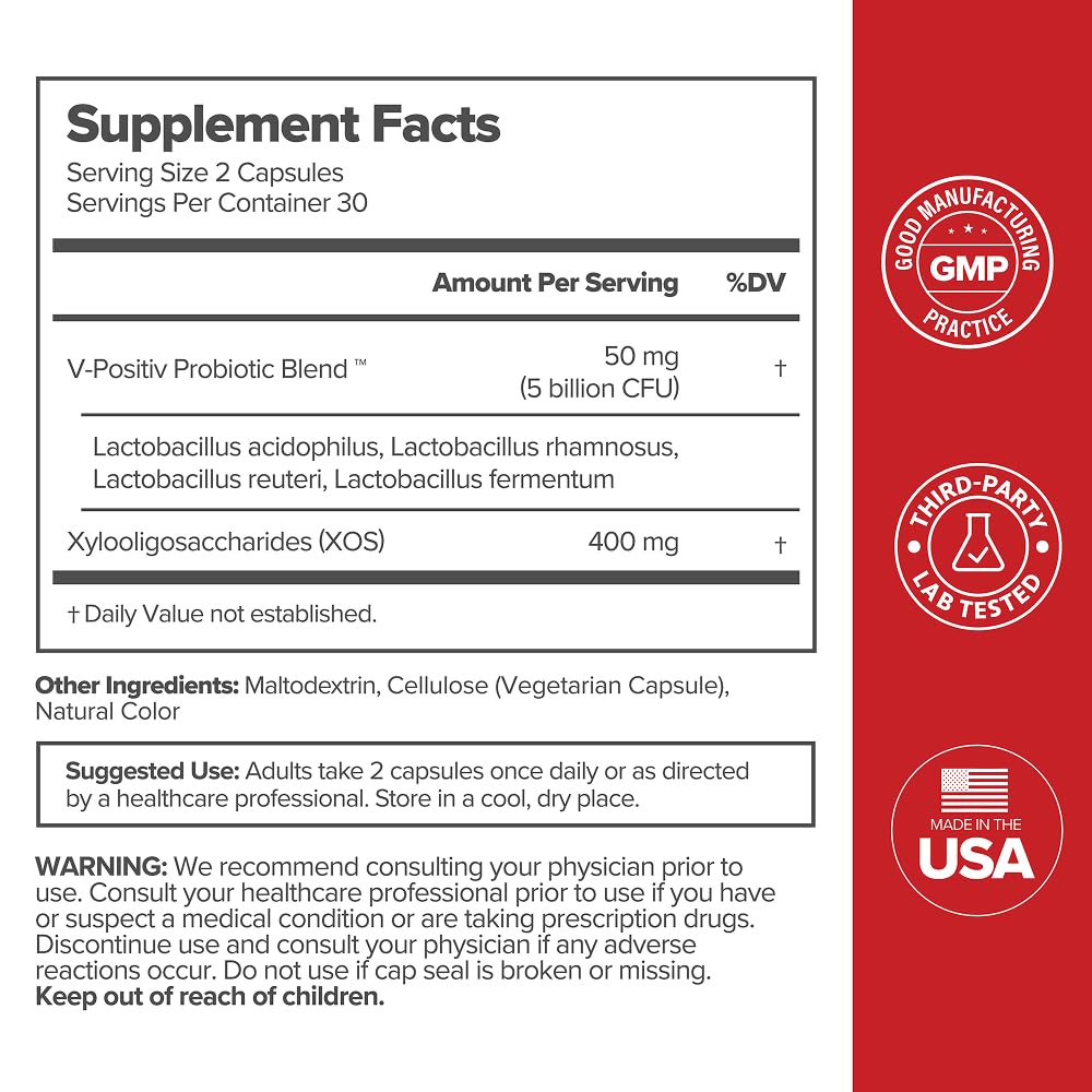 O Positiv URO Vaginal Probiotics for Women pH Balance with Prebiotics & Lactobacillus – Vaginal Health Supplement – Promote Healthy Vaginal Odor & Flora, 60 Count (Pack of 1), 1 Month Supply