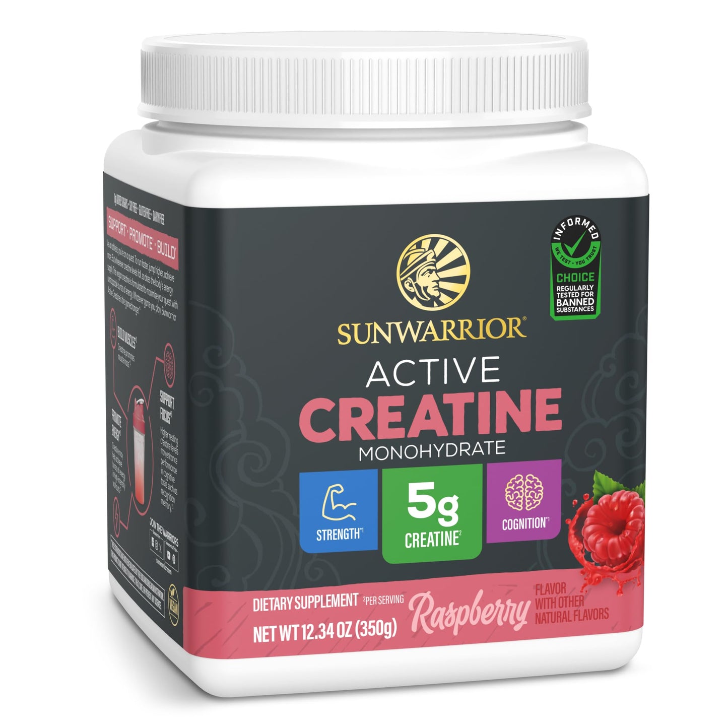 Creatine Monohydrate Powder Micronized PreWorkout Recovery Supplement | Support Muscle Building Strength Training Cognition | Vegan & Keto Friendly Easily Mixes (50 Servings) Raspberry Flavored
