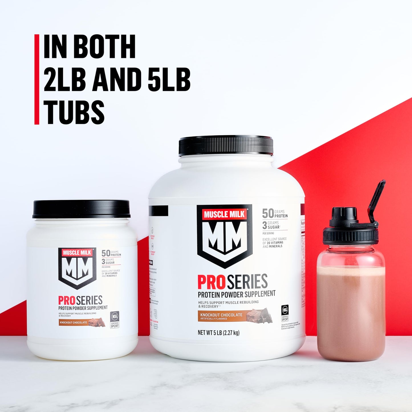 Muscle Milk Pro Series Protein Powder Supplement, Intense Vanilla, 2 Pound, 11 Servings, 50g Protein, 3g Sugar, 20 Vitamins & Minerals, NSF Certified for Sport, Workout Recovery, Packaging May Vary