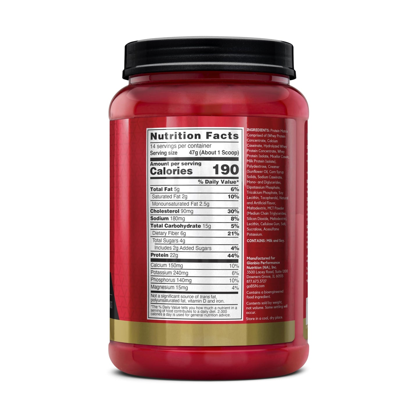 BSN SYNTHA-6 Premium Protein Powder with 6g of Fiber, Whey Isolate, Micellar Casein, Milk Protein Isolate, 5g of Fat, Vanilla Ice Cream, 14 Servings, 1.45 Pound (Packaging May Vary)