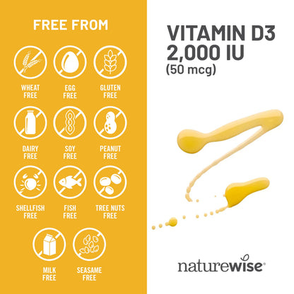 NatureWise Vitamin D3 2000iu (50 mcg) 1-Year Supply for Immune Support, Healthy Muscle Function, and Bone Health - Non-GMO, Gluten Free in Organic Extra Virgin Olive Oil, (Mini Softgel), 360 Count