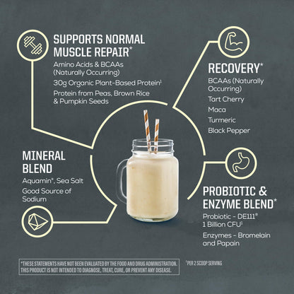 Sunwarrior Organic Plant Based Protein Powder | Vegan Organic Protein Powder with BCAA Amino Acids Plus Recovery Minerals & Botanicals | Non-GMO Soy Dairy & Gluten Free (Vanilla, 20 Servings)
