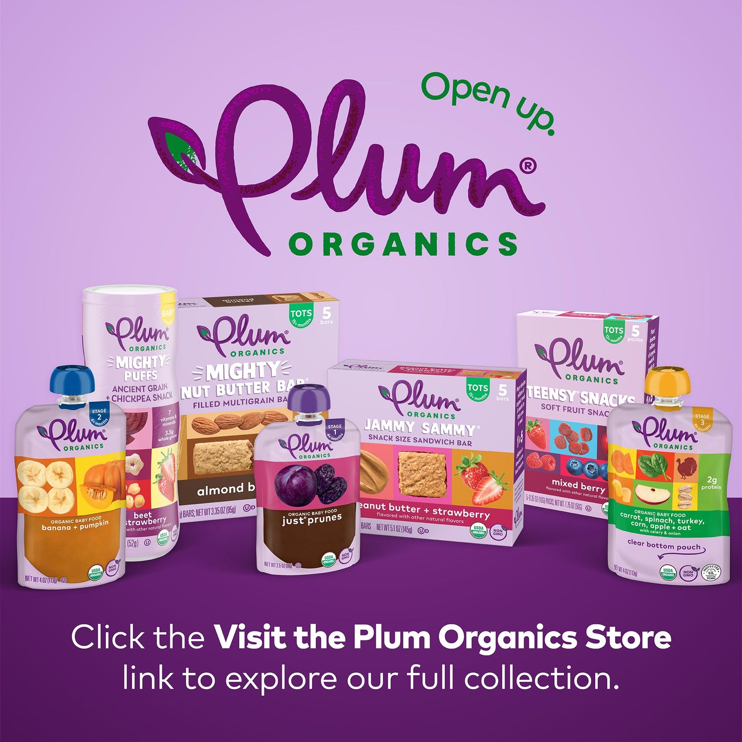 Plum Organics Stage 2 Organic Baby Food - Variety Pack - 4 oz Pouch (Pack of 8) - Fruit and Veggie Baby Food Pouch
