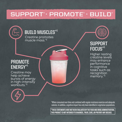 Creatine Monohydrate Powder Micronized PreWorkout Recovery Supplement | Support Muscle Building Strength Training Cognition | Vegan & Keto Friendly Easily Mixes (50 Servings) Raspberry Flavored