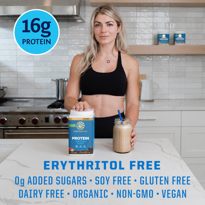 Organic Plant Based Protein Powder | Vegan Organic Protein Powder Chocolate Flavored with BCAA Amino Acids & Hemp Seed Pea Blend | Non-GMO Soy Dairy Filler & Gluten Free (Chocolate, 32 Servings)