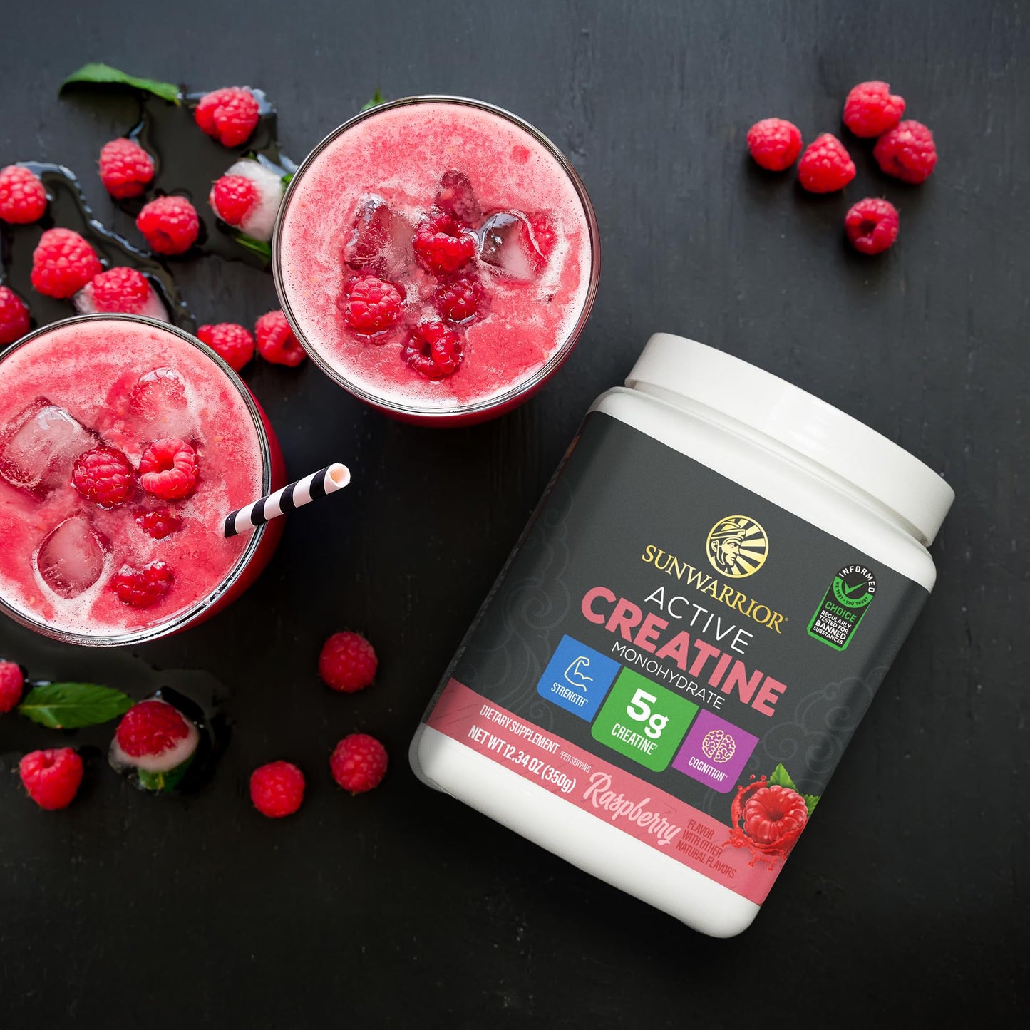 Creatine Monohydrate Powder Micronized PreWorkout Recovery Supplement | Support Muscle Building Strength Training Cognition | Vegan & Keto Friendly Easily Mixes (50 Servings) Raspberry Flavored