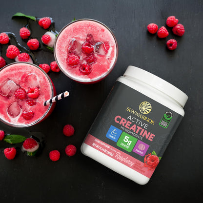 Creatine Monohydrate Powder Micronized PreWorkout Recovery Supplement | Support Muscle Building Strength Training Cognition | Vegan & Keto Friendly Easily Mixes (50 Servings) Raspberry Flavored