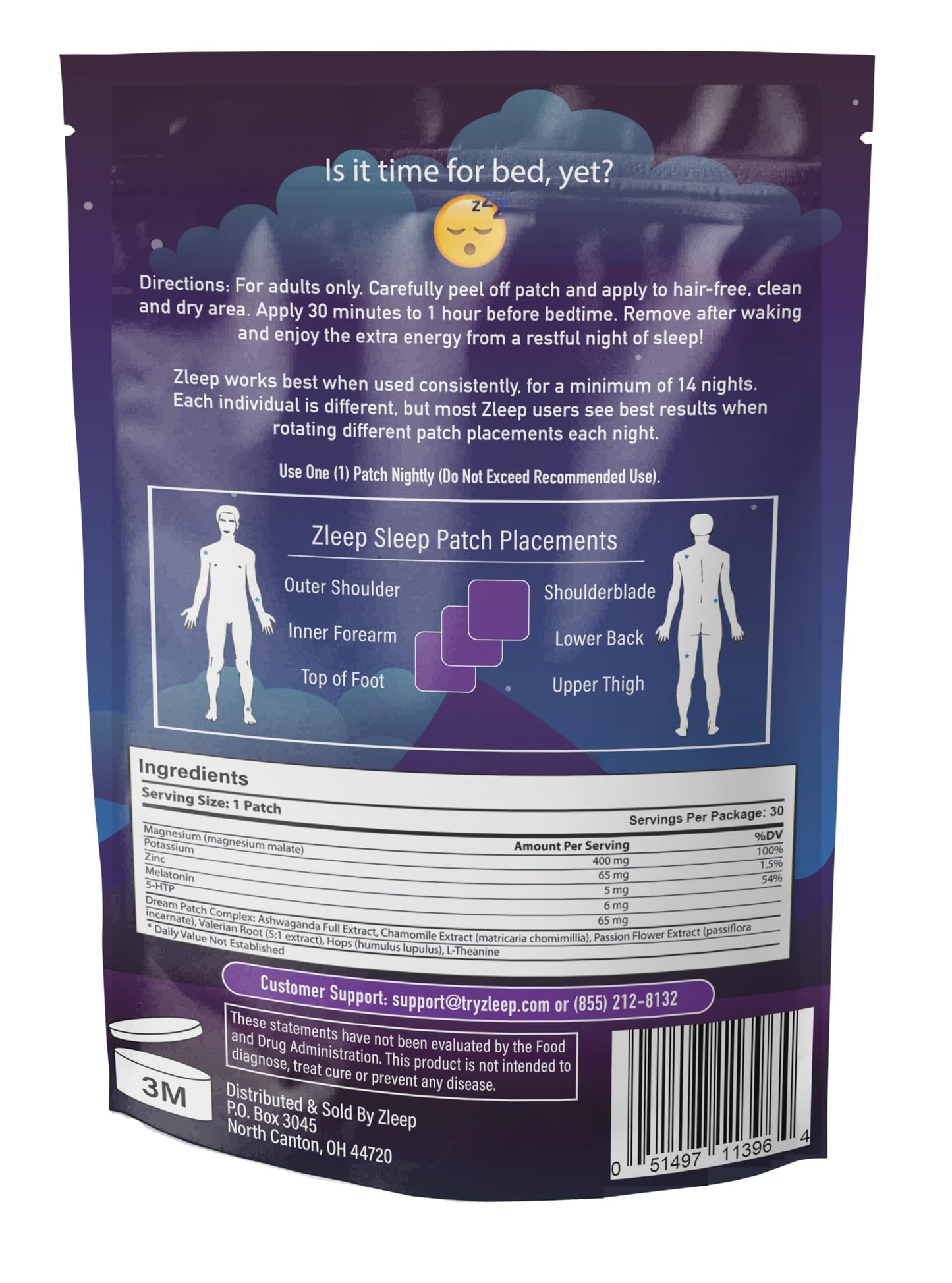Zleep - Sleep Patches w/Dream Complex and Melatonin