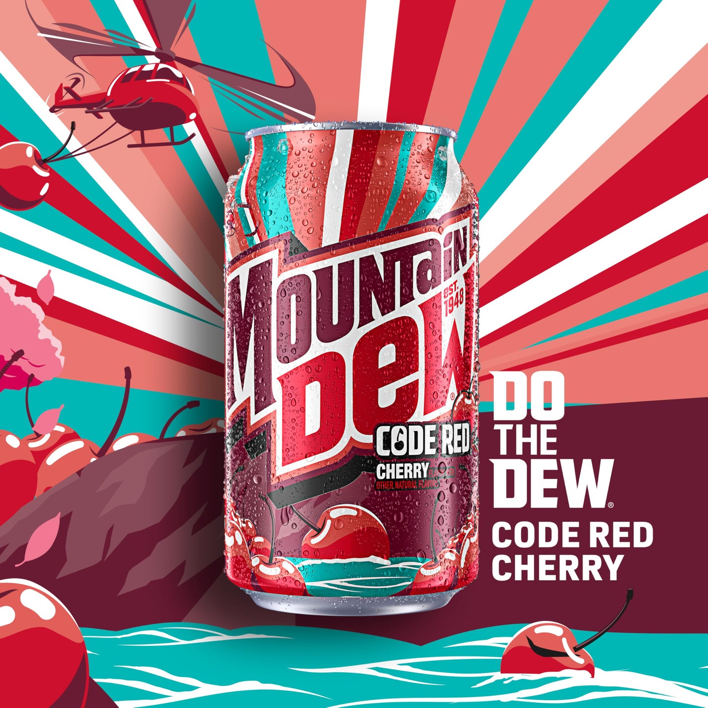 Mountain Dew Code Red Cherry, 12 Fl Oz Cans, 12 Pack