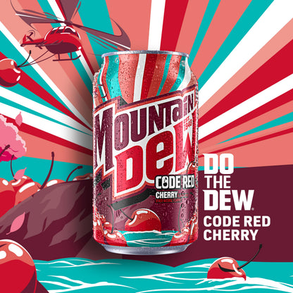 Mountain Dew Code Red Cherry, 12 Fl Oz Cans, 12 Pack