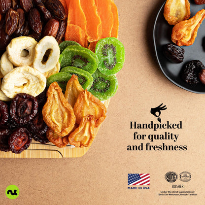 NUT CRAVINGS - Diwali Sweets Hamper Mid-Autumn Festival Dried Fruit Flower Arrangement Gift Basket in Wooden Apple-Shaped Gift Basket + Tray (9 Assortment) Healthy Snack Care Package, Food Assortments
