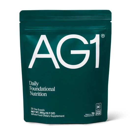 AG1 Greens Powder Refill Pouch – 75 Vitamins, Multivitamin & Probiotic | Gut Health Support | Vegan, Keto, Gluten Free | Athletic Greens Supplement - Pouch Only, Classic Formula - Fresh Hearth