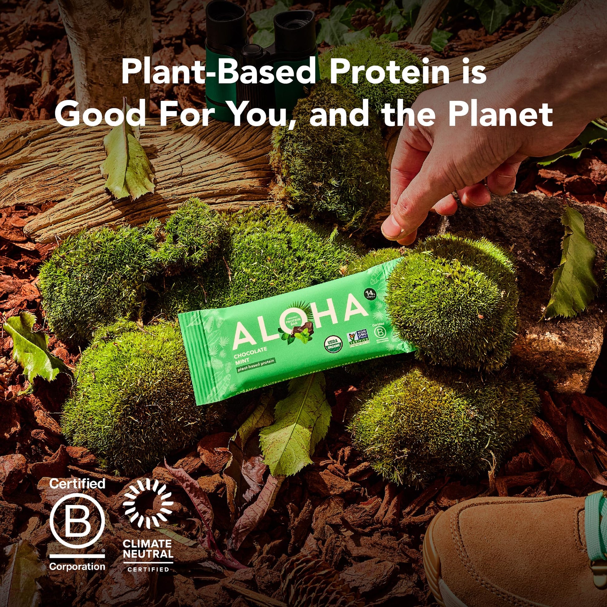 ALOHA Organic Plant Based Protein Bars - Peanut Butter Cup Bar - 12 Bars, Vegan, Low Sugar, Gluten - Free, Low Carb, Non - GMO, No Stevia, No Erythritol - Fresh Hearth